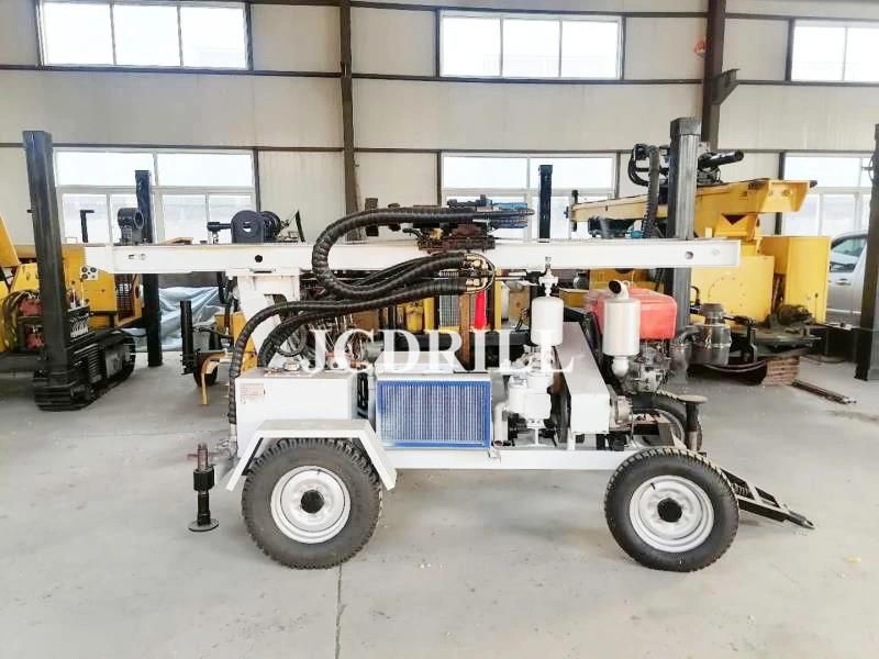 100m Portable Trailer Mounted Small Water Well Drilling Rig Hydraulic Drill Rig