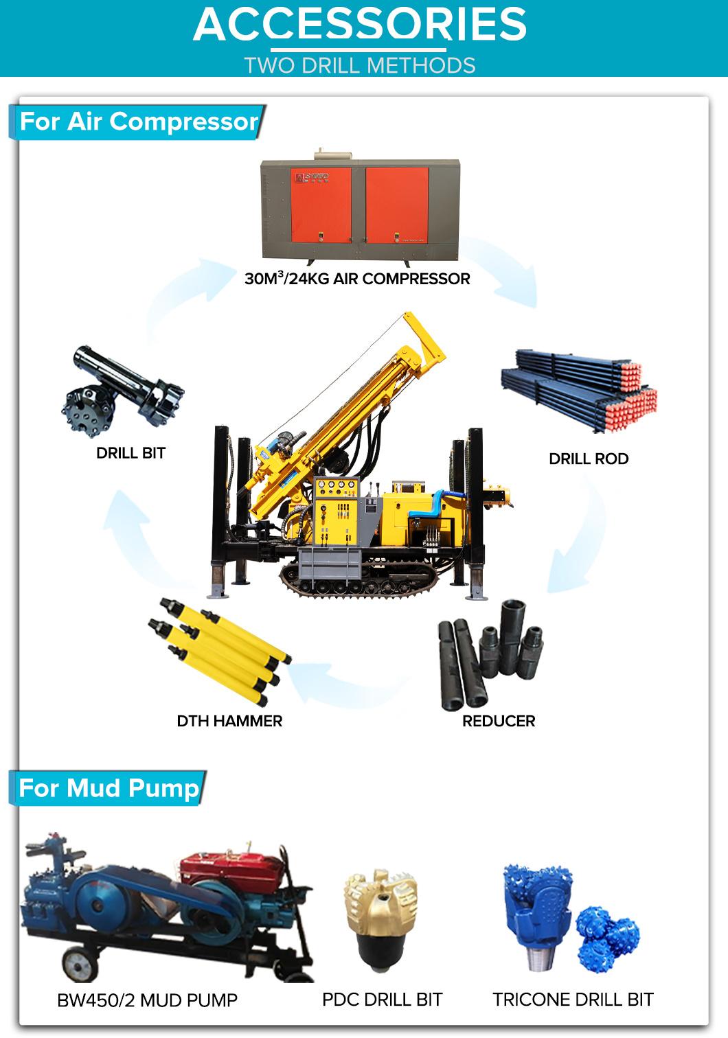 300m Depth Rotary Water Well Drilling Rig Machine for Sale