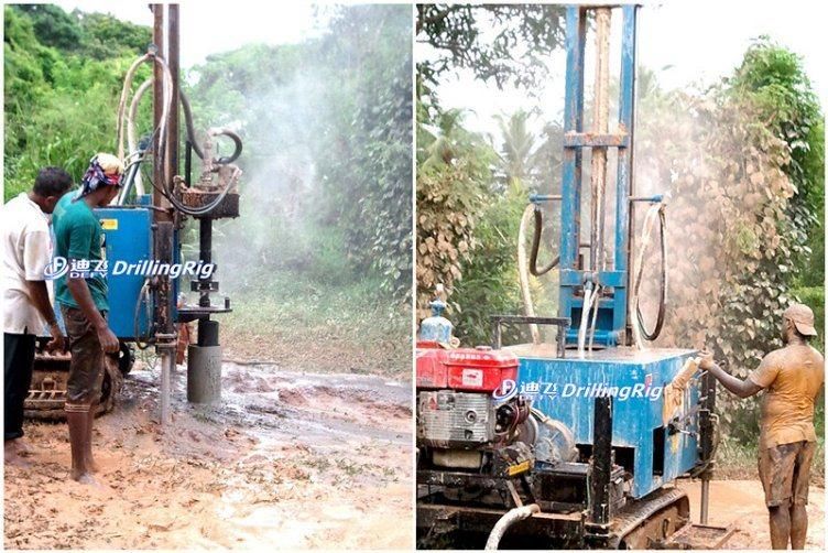 Four Wheels Trailer Hard Rock Drilling Rig with High Efficiency