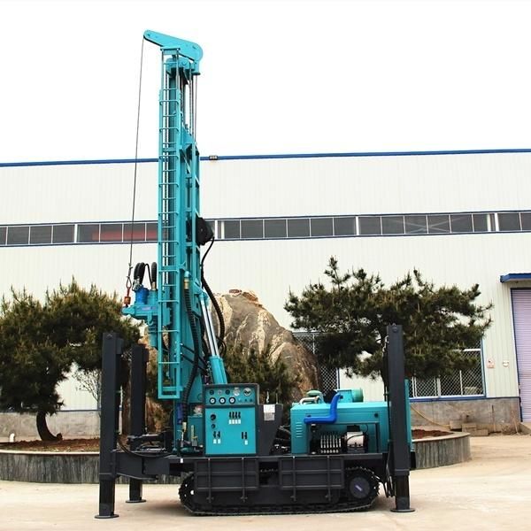 Hydraulic Crawler 380 300m Borehole Multifunction with Air Compressor Mud Pump Water Well Drilling Rig Machine