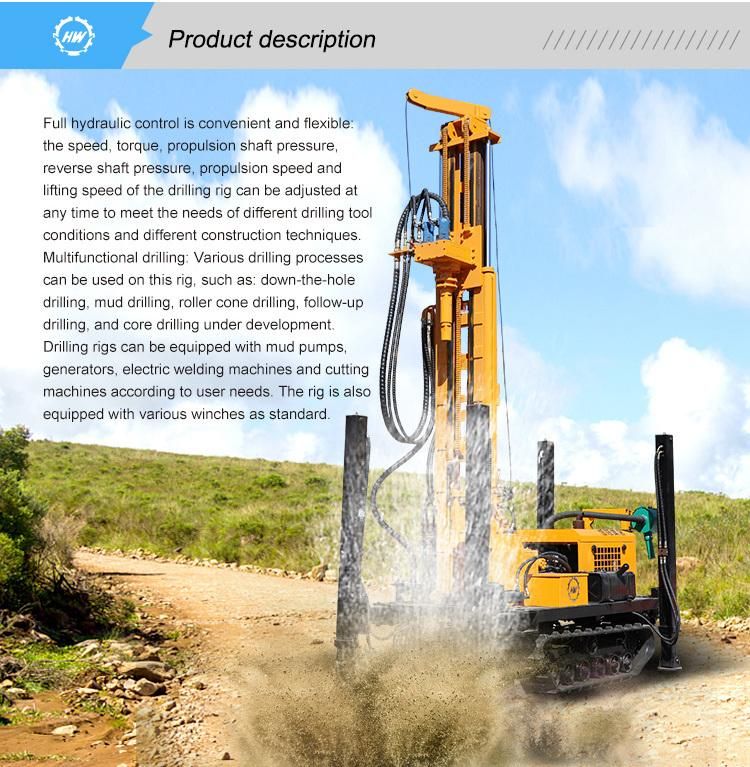 600m Crawler Type Borehole Water Well Drilling Rig