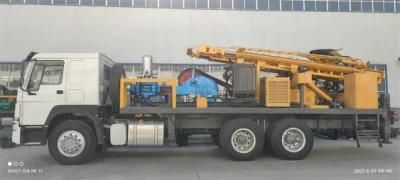 Wheeled Big Capacity 800 Meters HOWO 8X4 Mobile Chassis Diesel Truck Mounted Rotary Drilling Rig