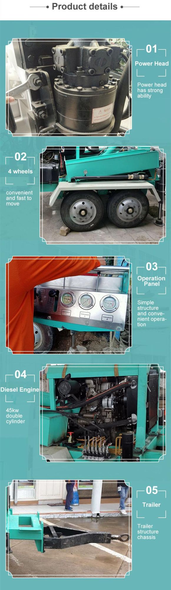 Hf180t Portable Tractor Mounted Hydraulic Drilling Rig for Water Well