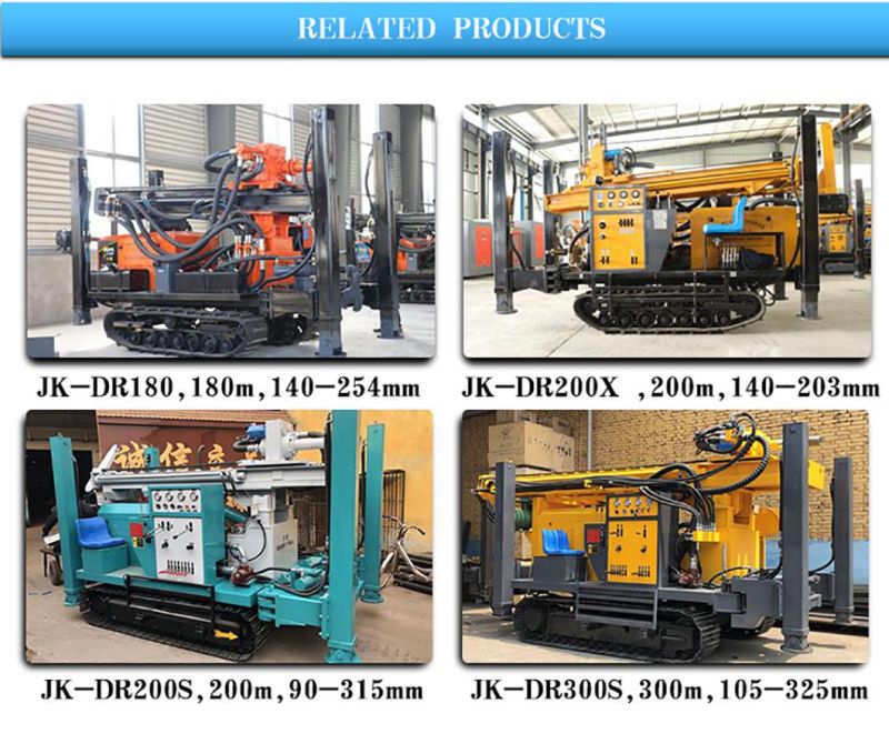 Jk-Dr300 Portable 300m Depth Hydraulic Rotary Drilling Rig