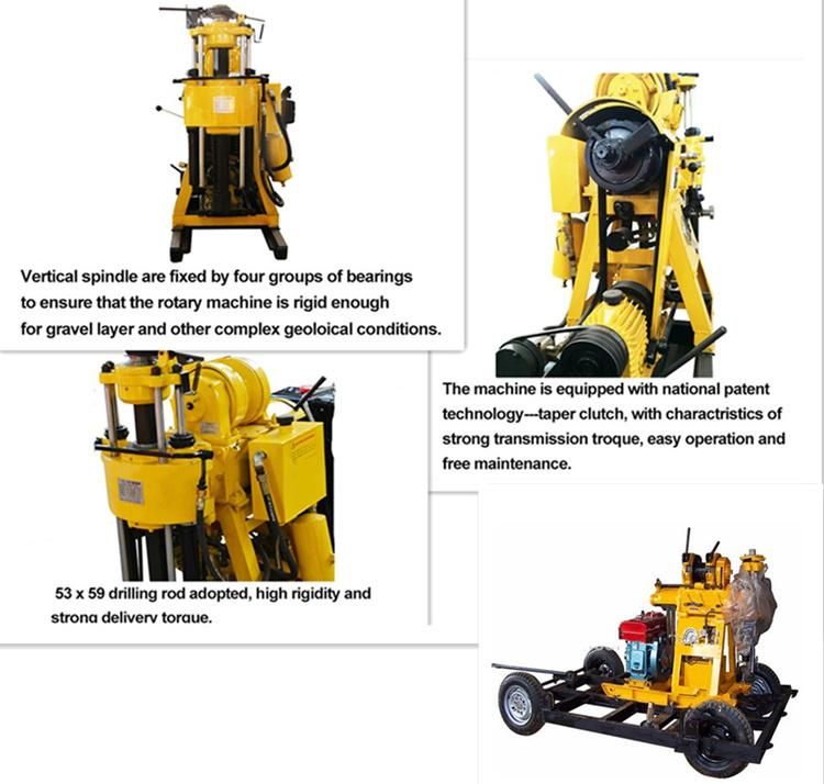80m-200m Portable Diesel Water Well Drilling Rig