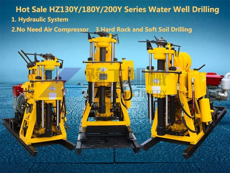 China Manufacturer 200m Hydraulic Small Portable Mining Borehole Water Well Core Drilling Rig Machine