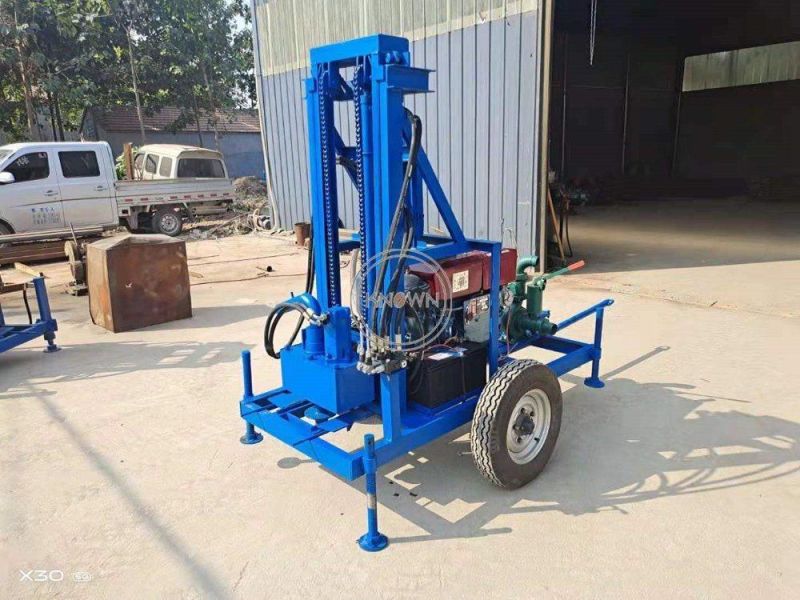 Portable 150m Deep Water Well Drilling Rig Tractor Mounted Core Drilling Rig Machine with PDC Core Drill Bits