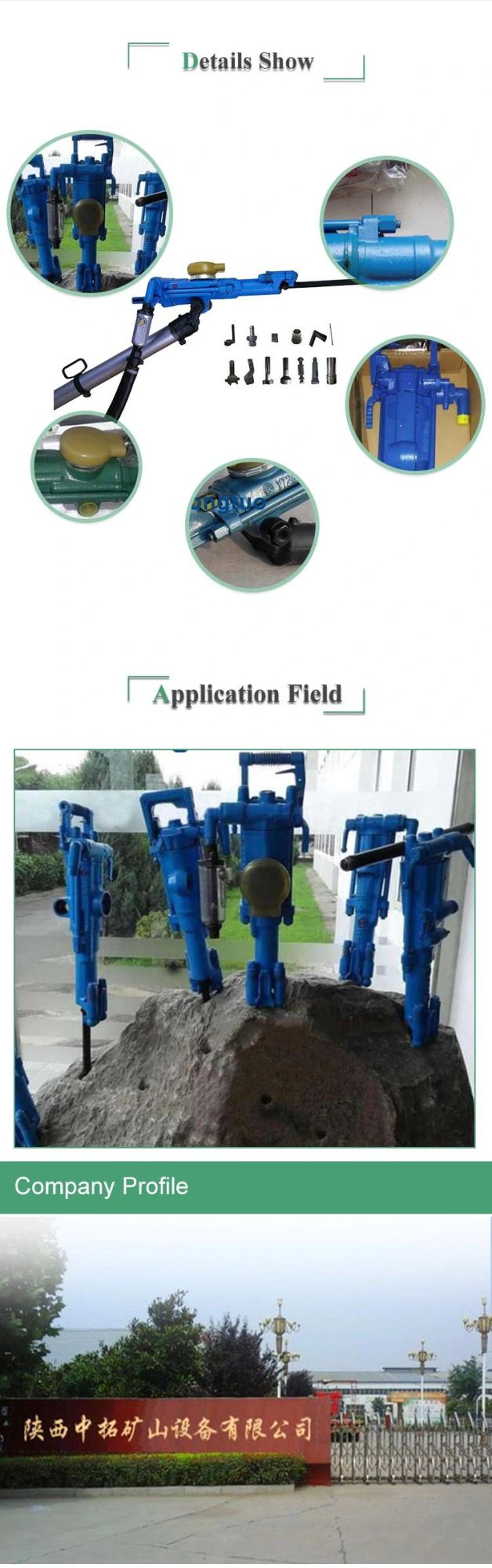 Yt28 Rock Drill Air Leg Rock Drill Equipment
