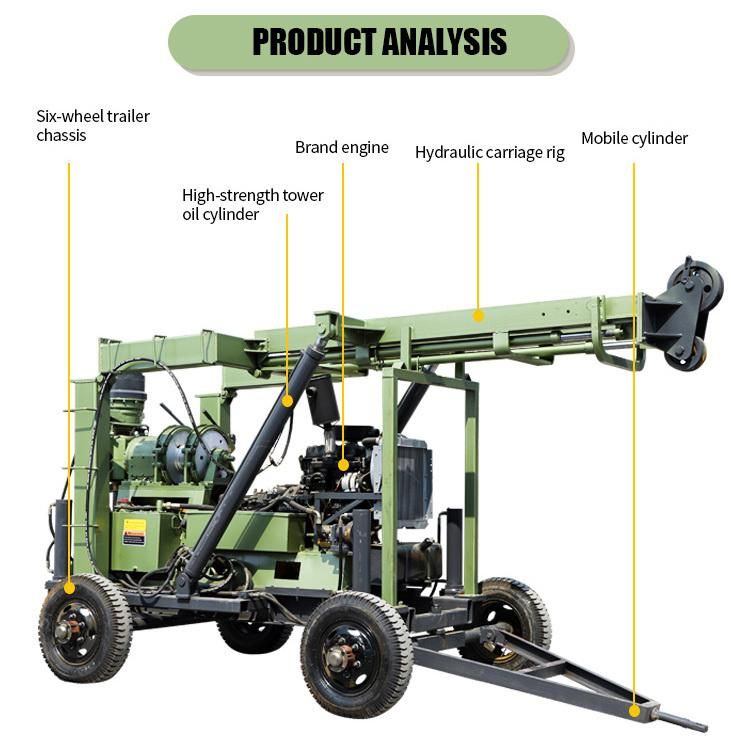 600m Depth Trailer Mounted Bore Well Drilling Machine Price (XY-3)