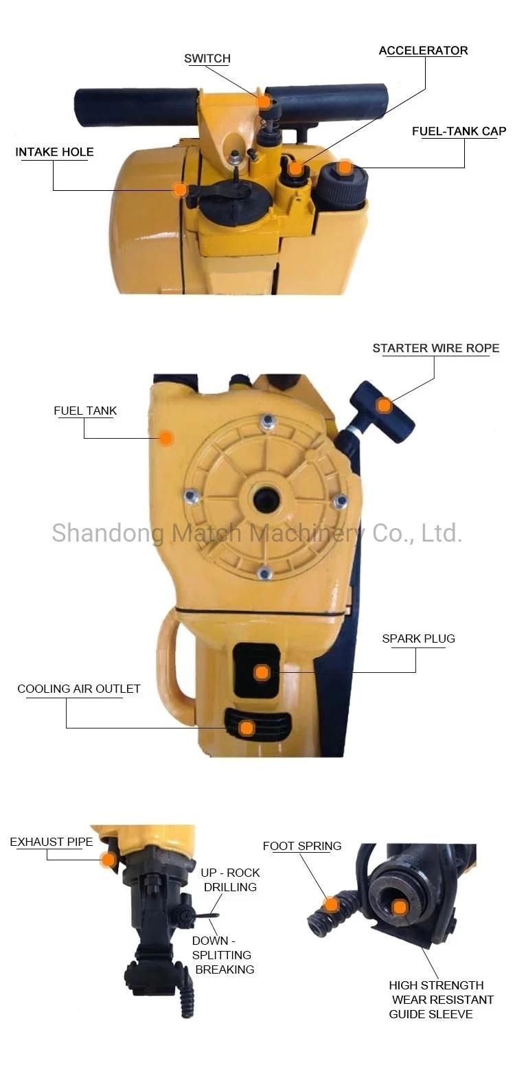 Handheld Type Gasoline Rock Drill and Rock Drilling Rig Yn27c