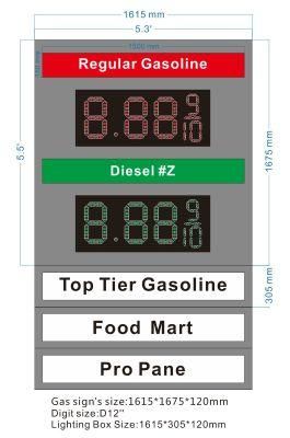 Double Side Custom LED Gas Price Display Board for Gas Station