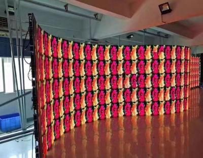 500X1000mm 4.81mm Pixel Stage Rental Curved LED Video Wall TV Screen