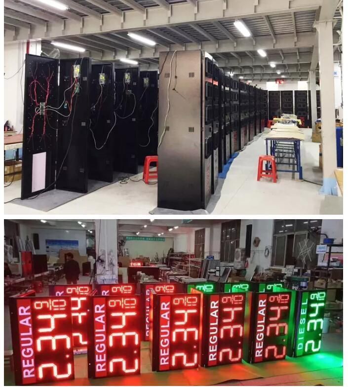 Outdoor LED Price Display Red Gas LED Sign Gas Price Number Display