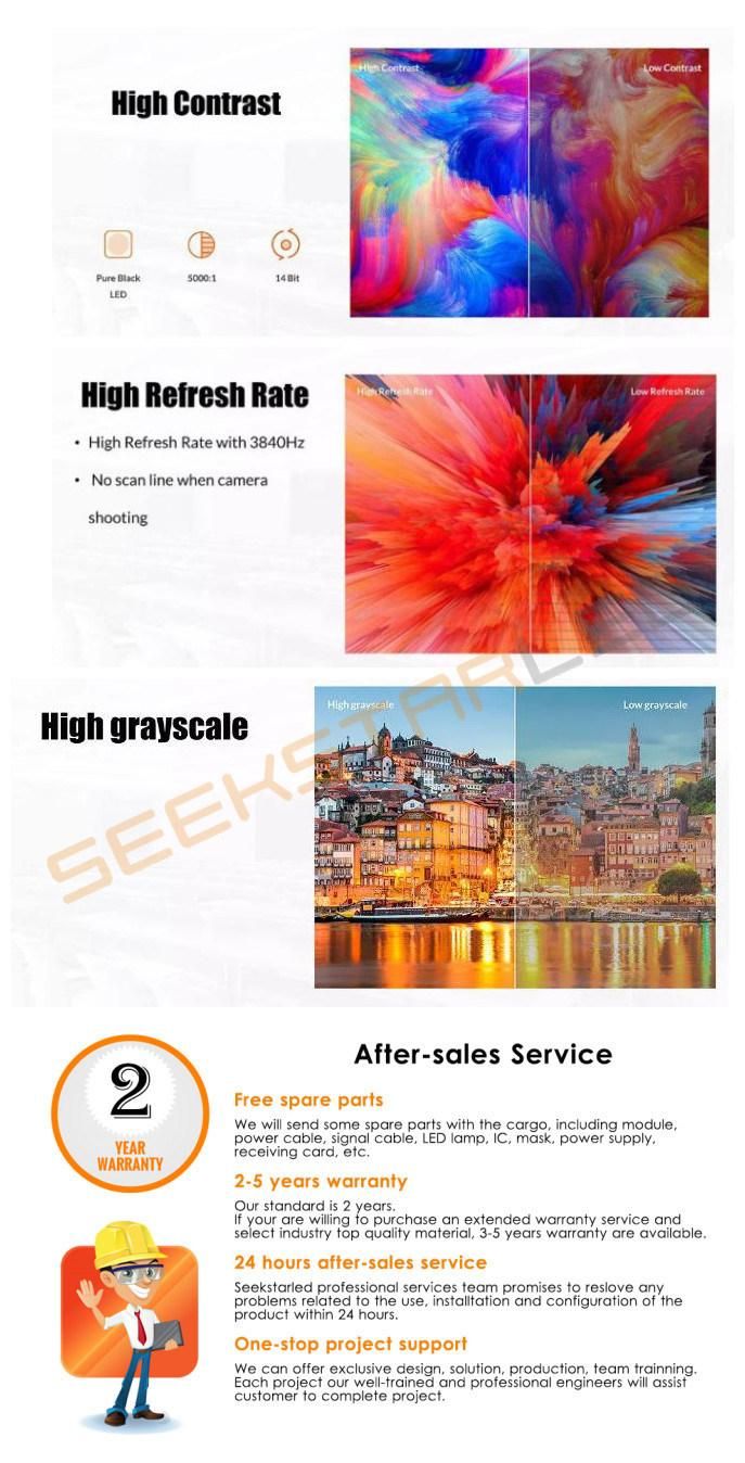 High Refresh Rate Indoor P3 LED Display Screen of Full Color Advertising Video Wall