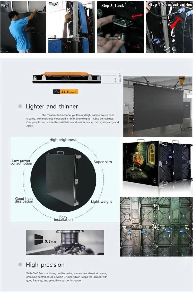 400W/M^2 CE Approved Fws Cardboard, Wooden Carton, Flight Case DJ Rental LED Display