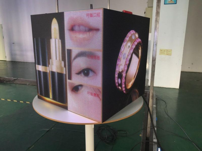 P3.91mm Seamless Super Thin Four-Face Front Service LED Video Wall Display