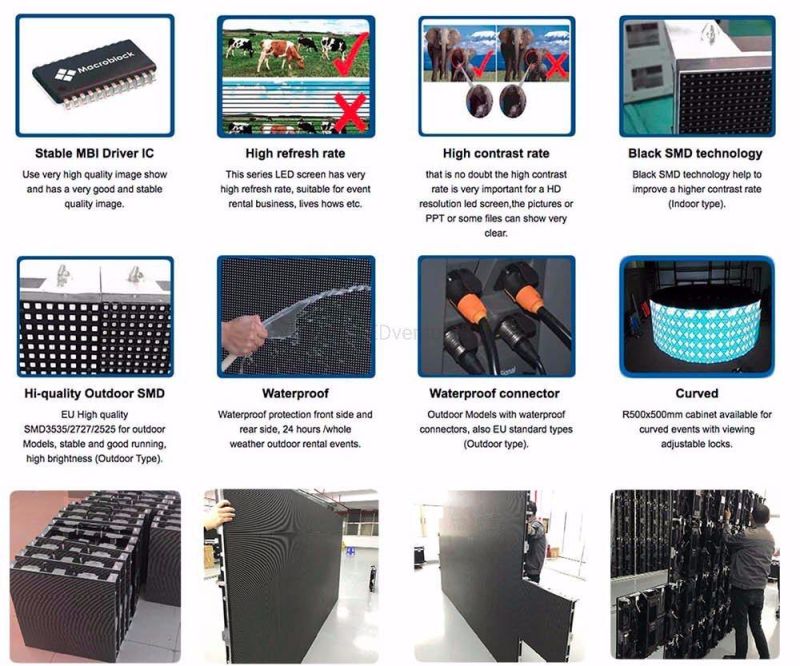 High Brightness P2.9 Outdoor Rental LED Display Wall for Stage Screen