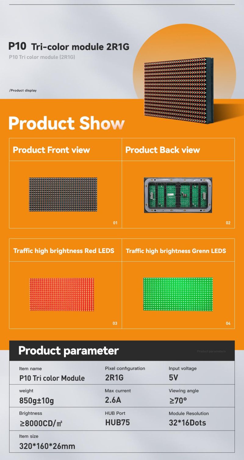 Outdoor Double Color DIP LED Module P10 LED Module