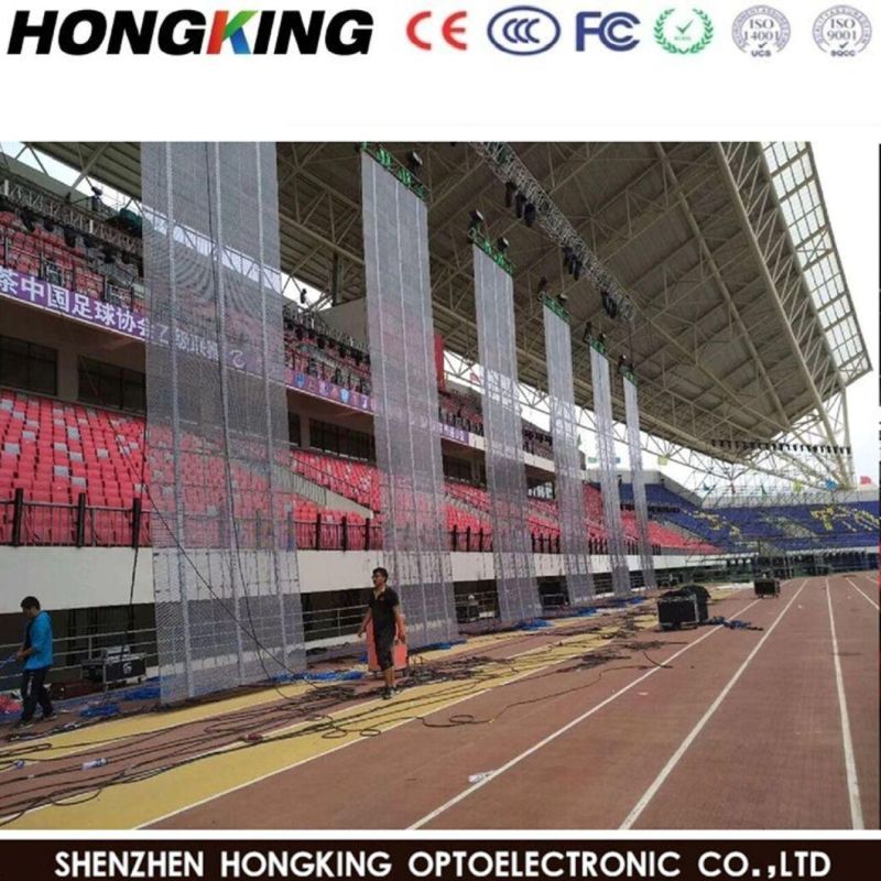 No Steel Frame Construction Glass LED Display Indoor P5.2mm Transparent LED Display