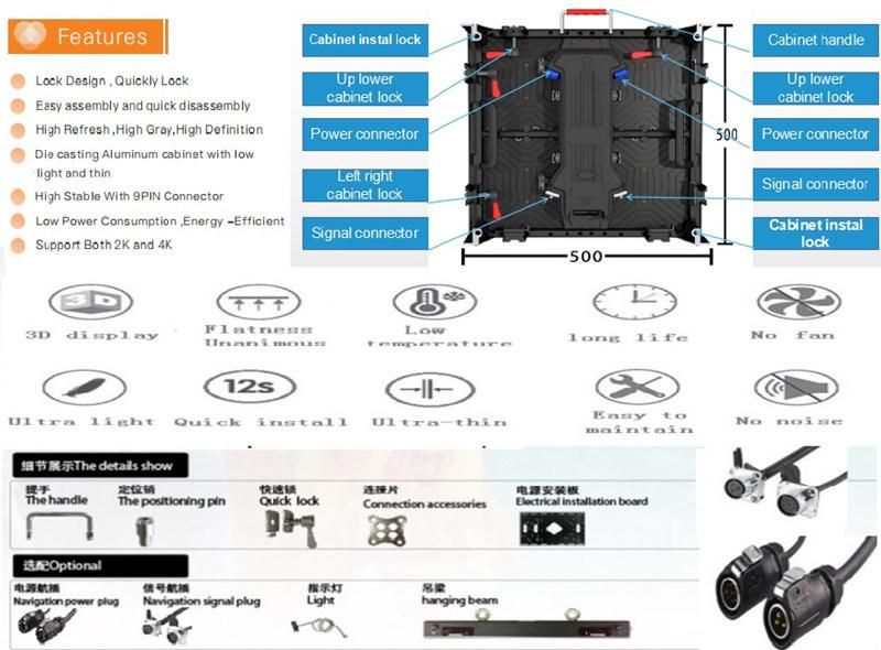 Outdoor Full Color P3.91 Energy Saving Die-Casting Rental LED Display/Screen/Board/Sign