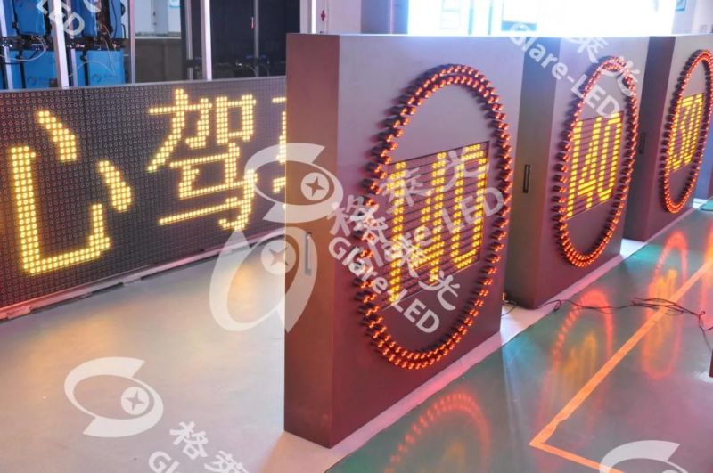 High Luminance Round Shape Solar Traffic Sign / LED Road Sign for Speed Limit