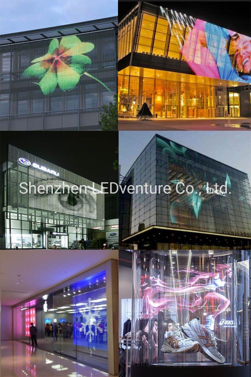 Full Color Indoor P7.8X15.6 Transparent LED Display Screens for Window Advertising