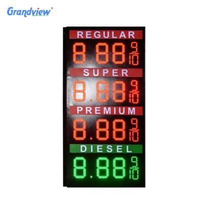 12 Inch 888.8 Green Waterproof Remote Control Digital Gas Price Sign LED Numbers Display Boards