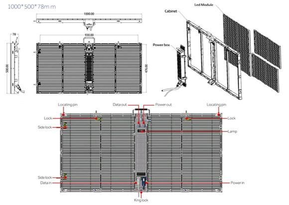 P3.91 Glass Screen Transparent Stage Screen LED Background Wall