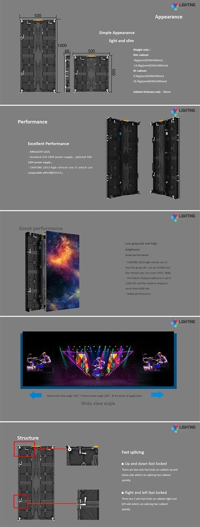 Flight Case AV Background Rental 500*500mm P6.2 Outdoor LED Display Board