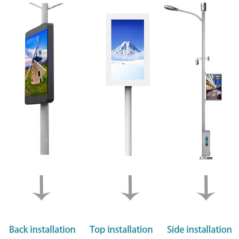 Full Color LED Screen SMD P5 Waterproof Street Lamp Pole 3G Advertising LED Billboard One Pole Outdoor LED Display