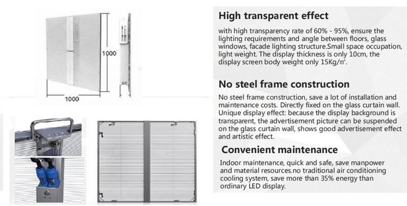 P5.2 Transparent Window Glass Advertising LED Banner Display SMD3535