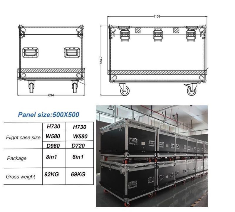 Die-Casting Aluminum Fws Cardboard, Wooden Carton, Flight Case P2.604 LED Display with ETL