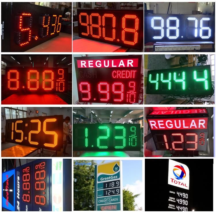 Outdoor Double Sided Plastic and Metal LED Gas Petrol Price Sign Board