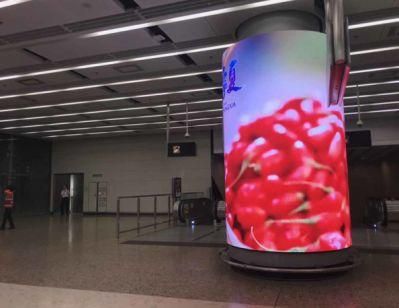 Shopping Mall Indoor P3 Round Column LED Display Customized Screen