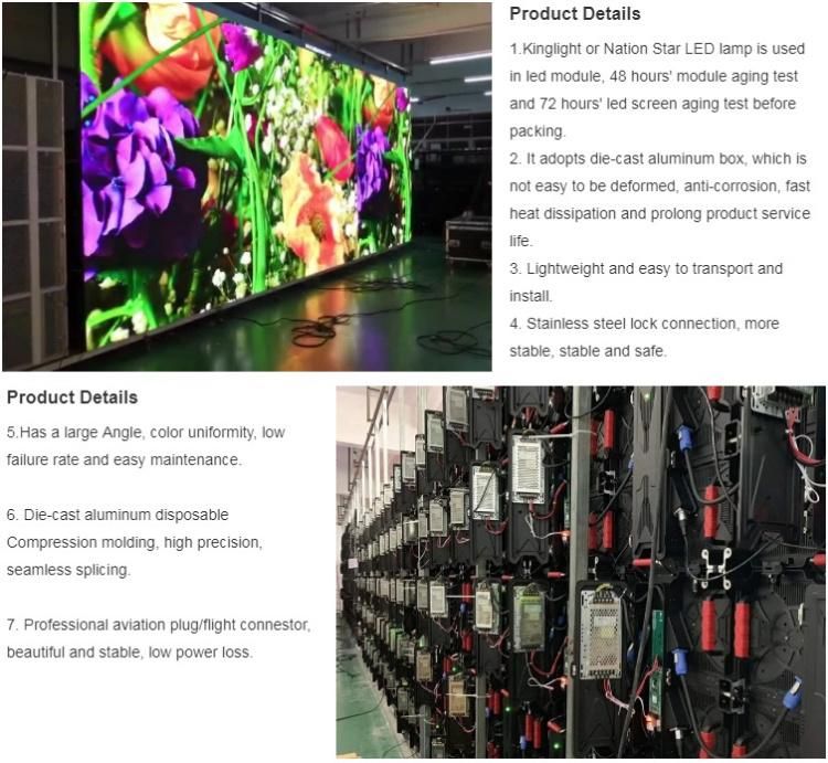 P2.604 Concert Stage Background P2.97/P3.91 Indoor Rental LED Display Screen