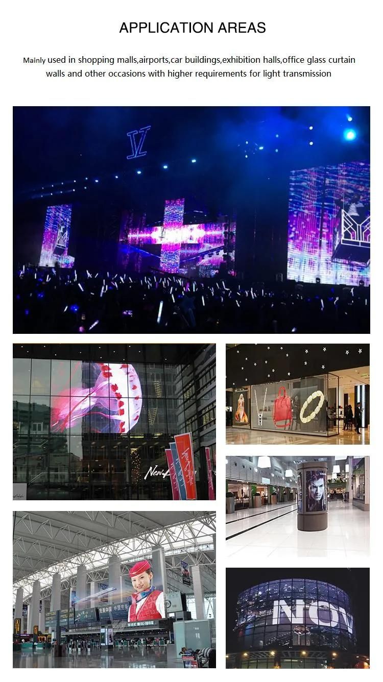 High Transparency P5.2 Indoor LED Transparent Displays for Advertising