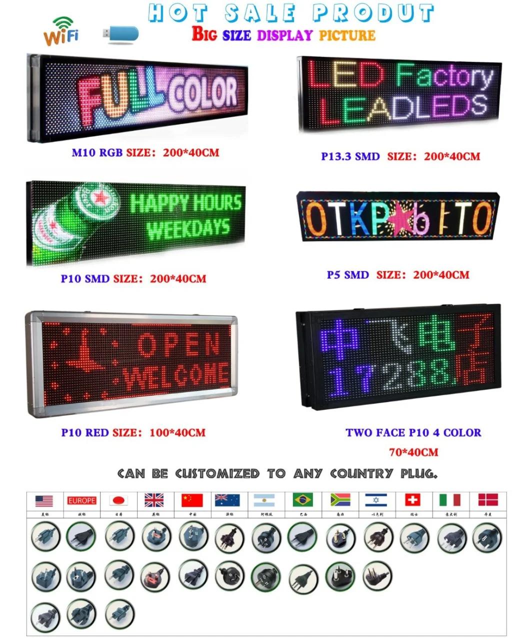 P10 White Color Outdoor Waterproof Advertising Text Board LED Scrolling