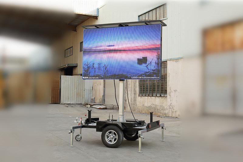 Outdoor Mobile LED Advertising Display Billboard Trailer with Solar Panel