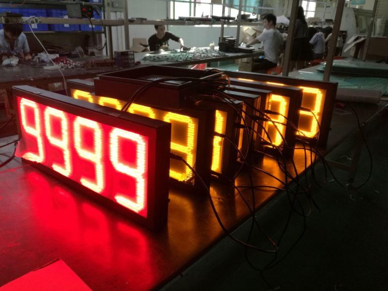 Outdoor Waterproof High Brightness 24 Inch Red 8888 Digital LED Gas Station Price Digital Panel Sign Board LED Gas Sign