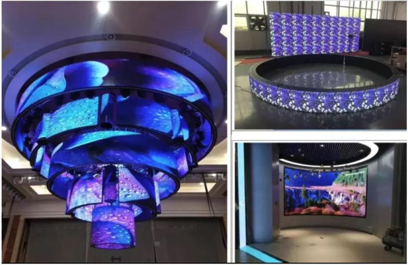 P2 P3 P4 P5 Indoor Flexible LED Module Soft LED Display Screen Curved LED Display for Shopping Mall