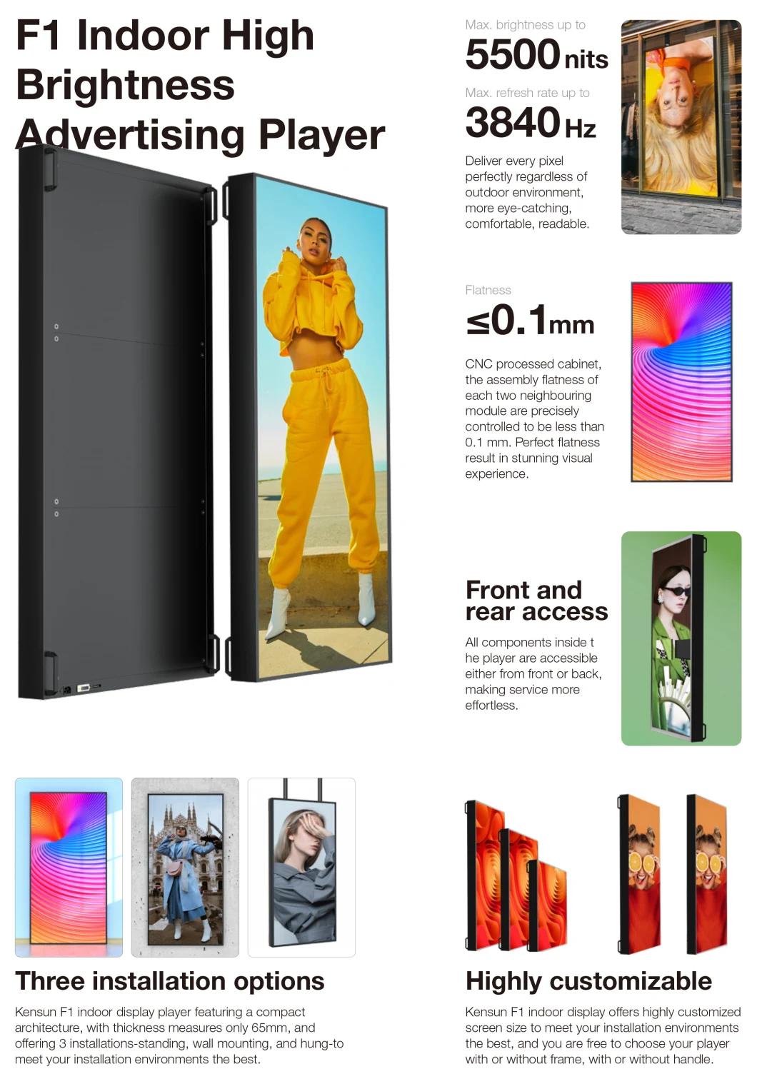 Retail Commercial Video Advertising LED Screen 1m*2m P2.5 Indoor High Brightness Window Retail Shop 3D Advertising LED Screen