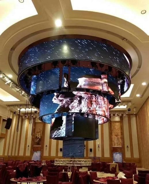 Video Advertising Curved Cylinder P2 LED Display Soft LED Module