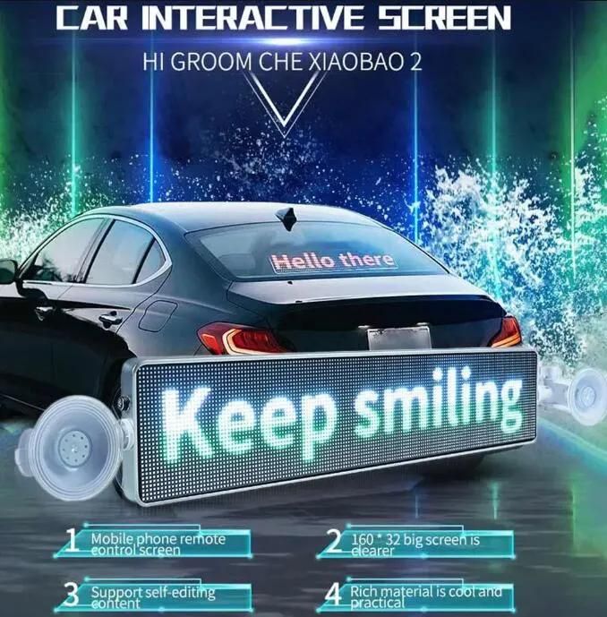 High Brightness WiFi+USB Control Full Color Programmable Car LED Display