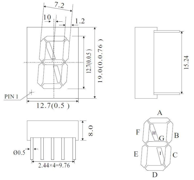 0.5 Inch Single Digit 9 Segment LED Display with RoHS From Expert Manufacturer