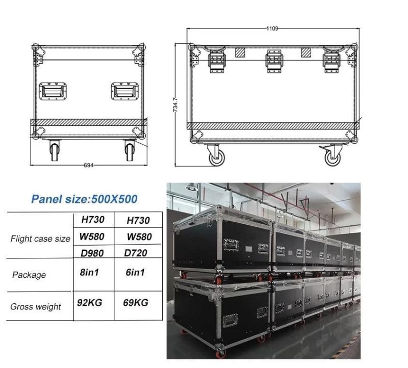 Video Fws Cardboard, Wooden Carton, Flight Case Display Billboard LED Screen with UL