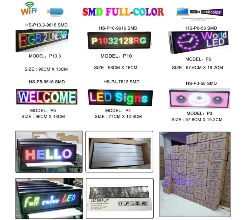 P10 White Color Outdoor Waterproof Advertising Text Board LED Scrolling