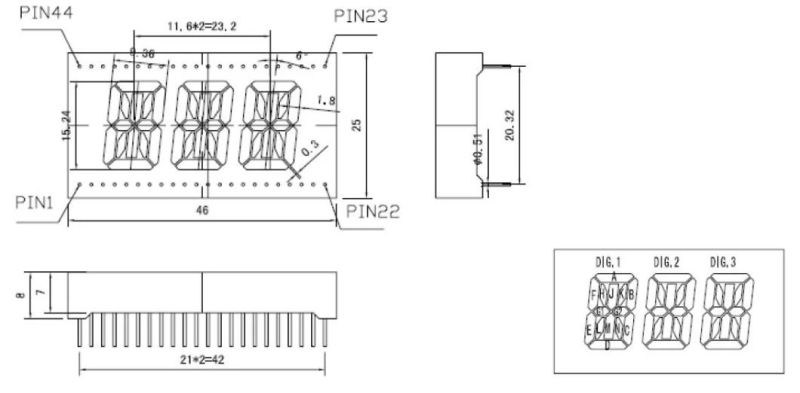 0.6 Inch 16 Segment LED Display with RoHS From Expert Manufacturer