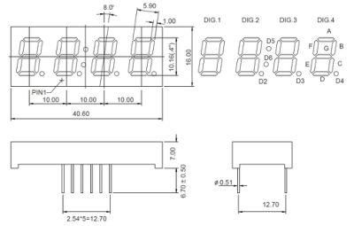 0.4 Inch 4 Digit 7 Segment LED Clock Display with RoHS From Expert Manufacturer