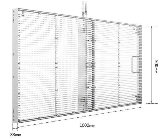 New Design High Brightness Window P3.91-4.81mm Transparent LED Video Display