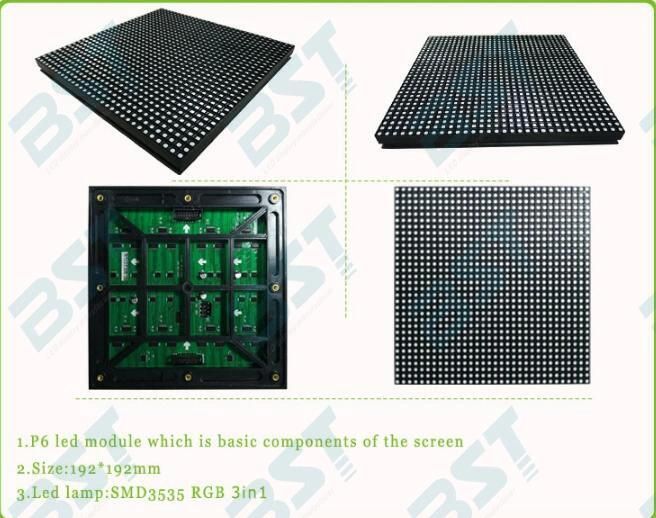 Bst P6 High Density Wateproof Outdoor Advertising LED Display Screen Billboard for Enterprise Aniversay